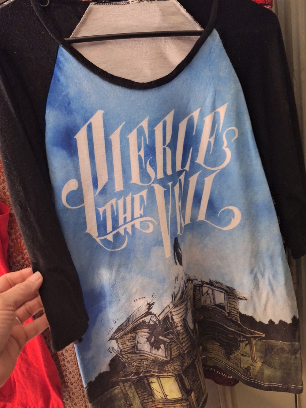 Pierce The Veil Graphic Raglan Tee - Blue & Black